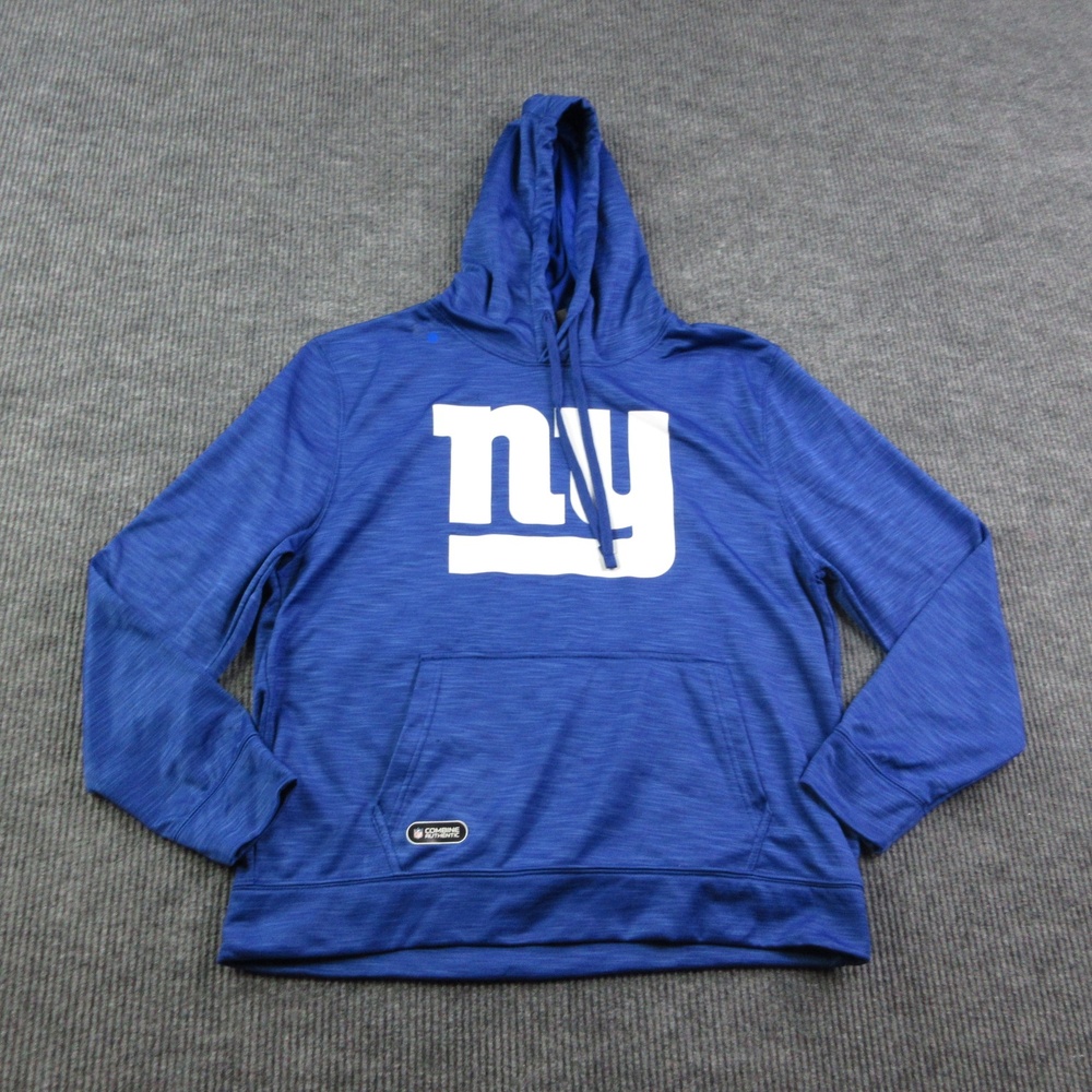 New York Giants Sweatshirt Mens XL Blue NFL Football Hoodie Combine Authentic